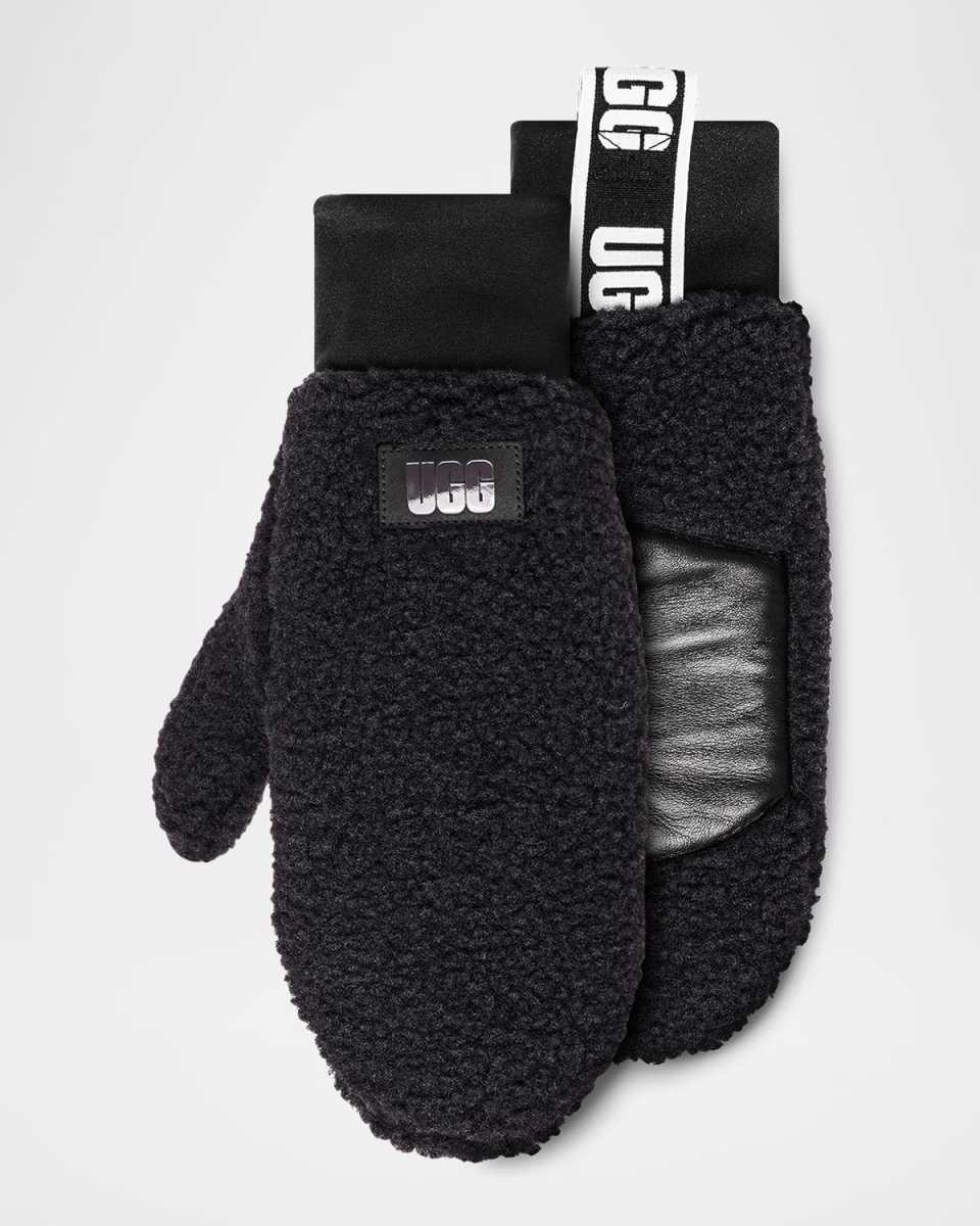 Logo Tape Uggfluff Faux Fur Mittens